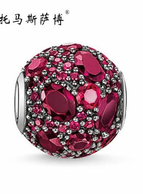 红色椭圆大小钻串珠子~托马斯萨博Karma Beads欧美个性时尚珠散珠