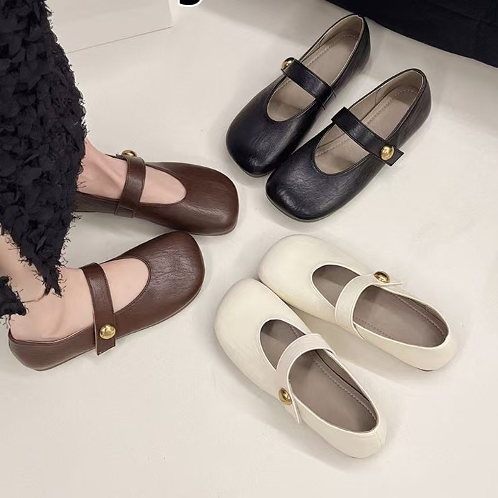 仙女风玛丽珍魔术贴单鞋女2025春季款韩版软底方头浅口豆豆鞋新款,女鞋,乐福鞋（豆豆鞋）,淘宝优惠券,粉丝福利购,淘宝优惠卷