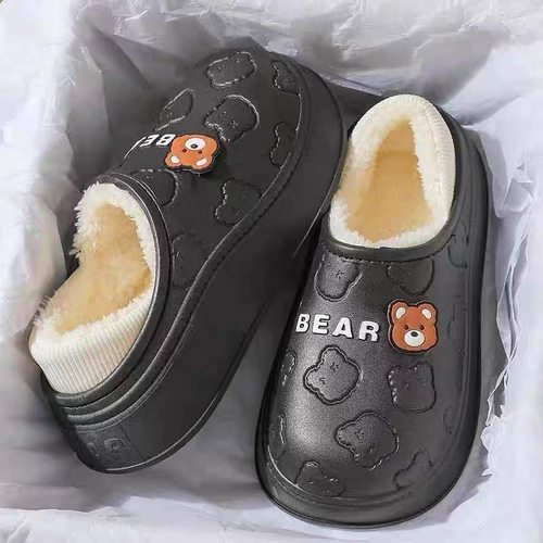 防水棉拖鞋女士秋冬季室内家居2025新款包跟外穿保暖毛绒月子棉鞋