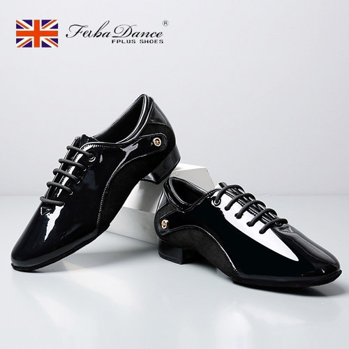 FABADANCE漆皮男摩登鞋软底舞鞋