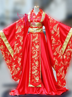 古装皇帝装贵妃唐朝皇后仙女拖尾演出服汉服古代女装中式新娘婚服