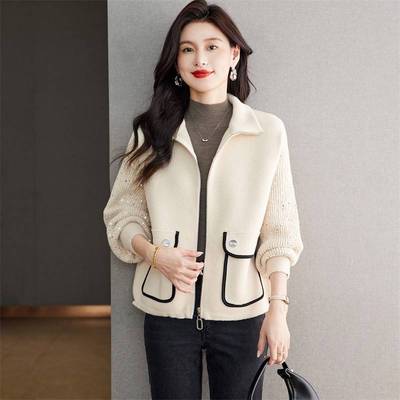 外套女款2025新款秋季时尚气质韩系宽松休闲百搭女装亮片开衫上衣