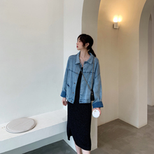 韩版 初秋上衣女 宽松复古港味短款 百搭牛仔外套2019新款 Nnzes 秋装