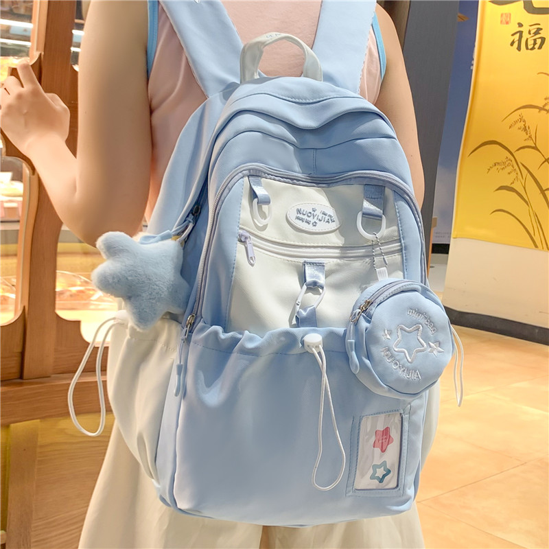 爱迪生书包初中双肩包女小学生夏季高中大容量百搭旅游背包电脑包