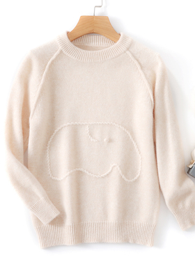 儿童羊绒衫男童双股厚款半高领针织打底衫女童手工提花羊毛衫毛衣