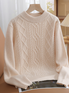 儿童羊绒衫女童双股厚款半高领针织打底衫男童中大童羊毛衫毛衣