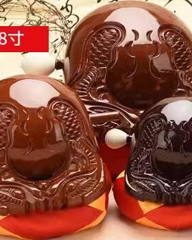 香樟木木鱼45678寸配送垫子锤一套高音质紫色黄色