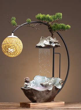 流水摆件喷泉客厅桌面办公室陶瓷中式家居装饰开业礼品一件代发