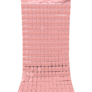 加厚1 饰亮面方块雨丝门帘 2m方块雨丝帘生日结婚派对背景墙装