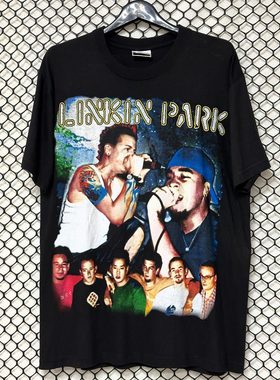 LinkinPark林肯公园摇滚乐队美式复古vintage高街潮牌纯棉短袖t恤
