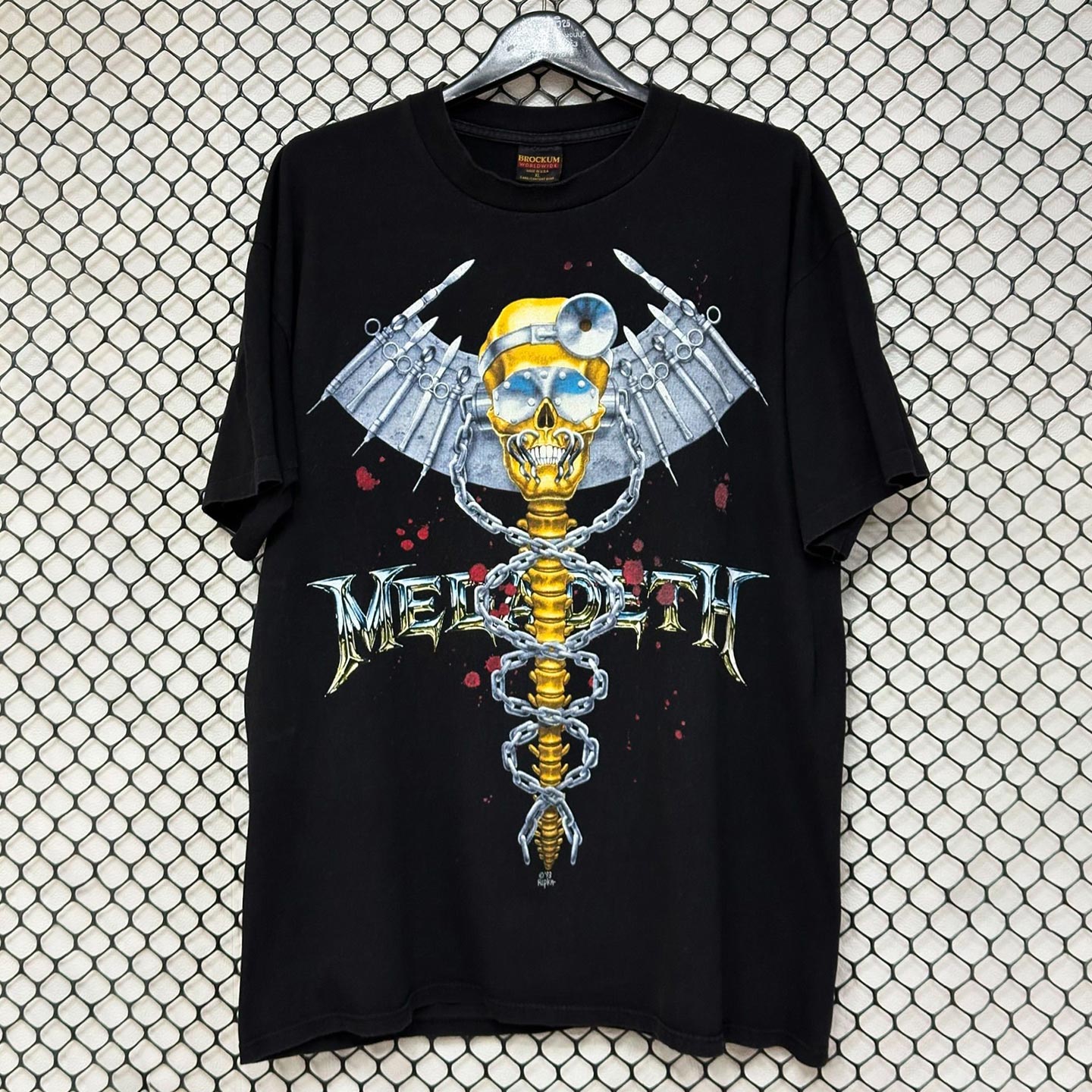 美式复古Megadeth骷髅头印花短袖