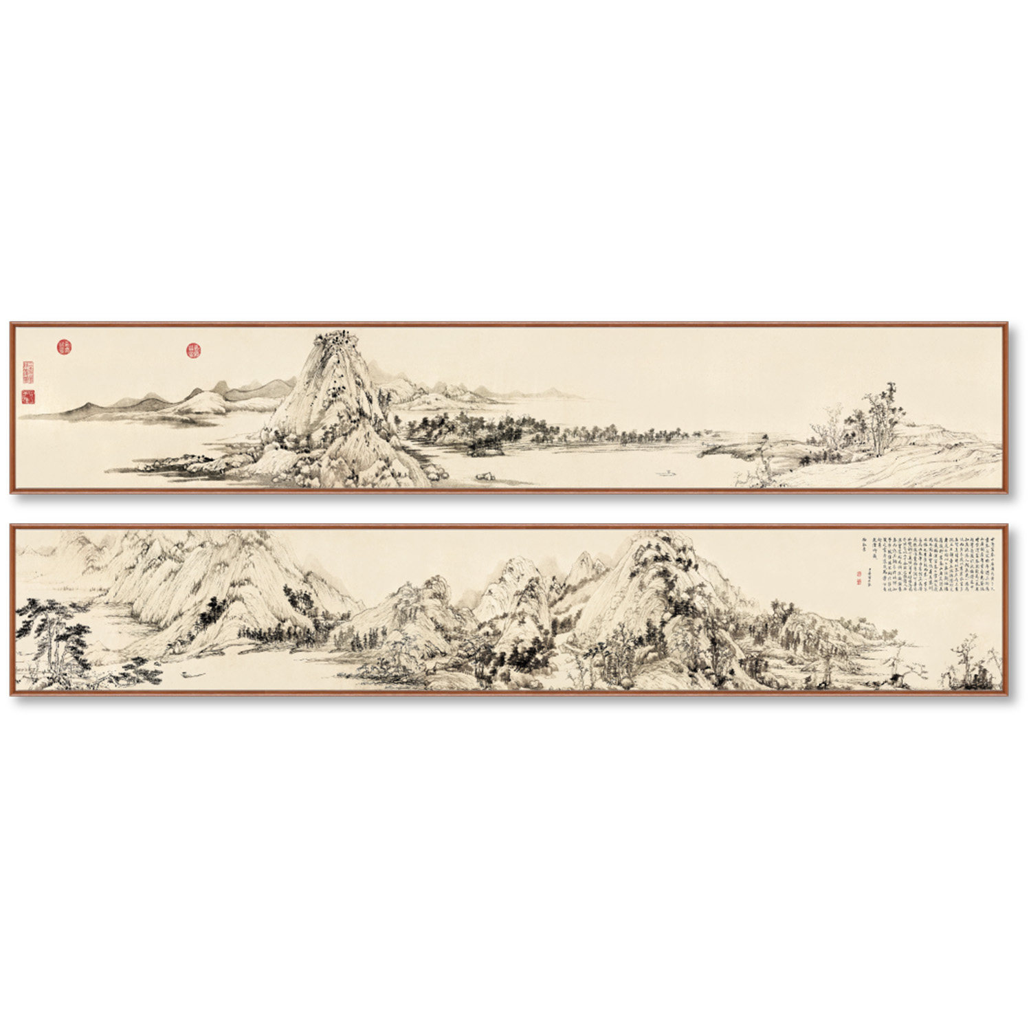 山水画客厅挂画富春山居图装饰画沙发背景墙名字画办公室水墨国画