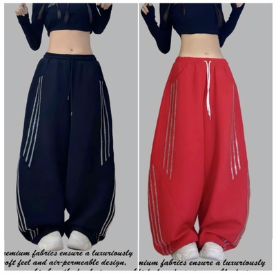 冬季闪钻显瘦烫钻弯刀休闲裤3934