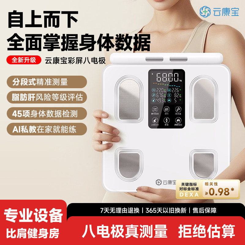云康宝八电极体脂秤减肥专用体重秤智能精准电子称体测率测量仪
