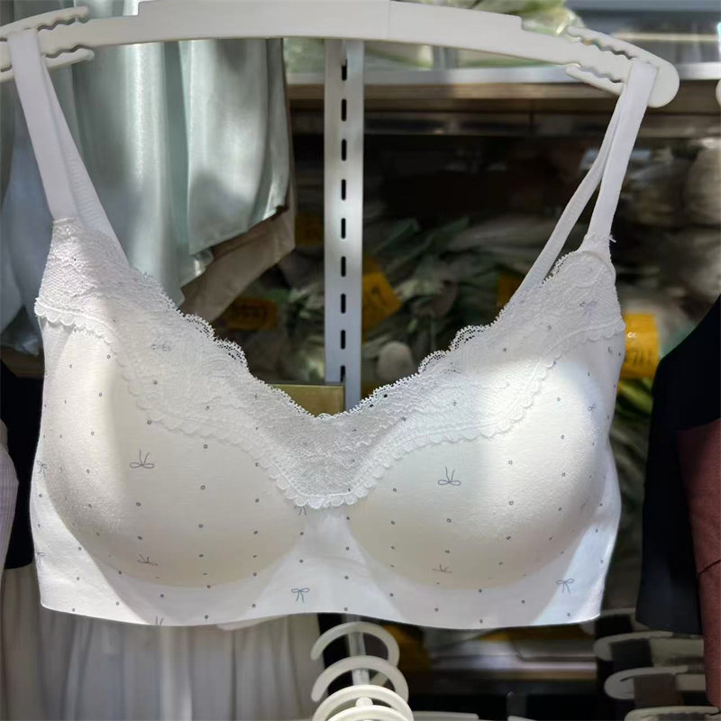 小清新内衣女聚拢小胸法式性感蕾丝无钢圈纯棉无痕少女纯棉文胸罩