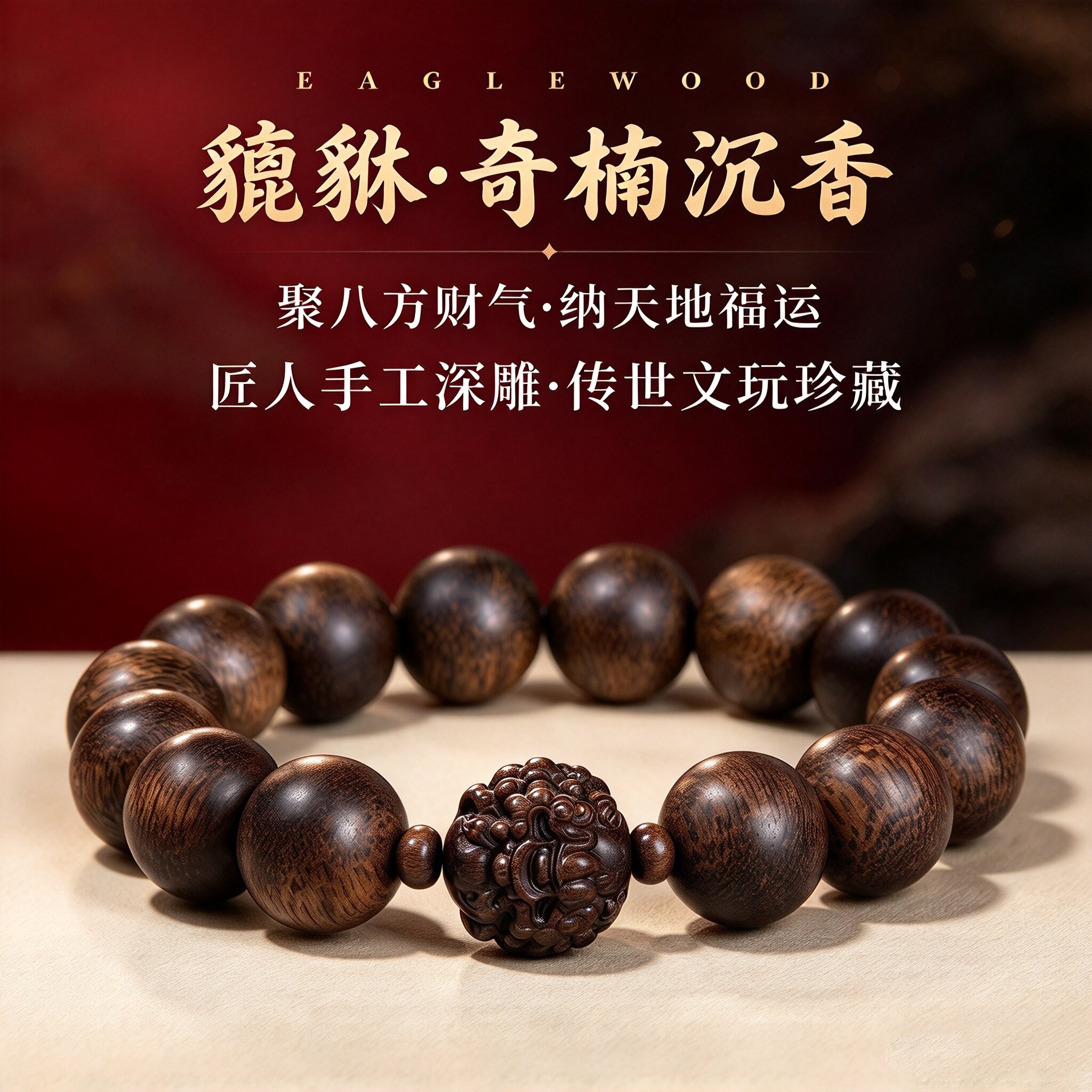 百木级天然野生芽庄奇楠沉香手串