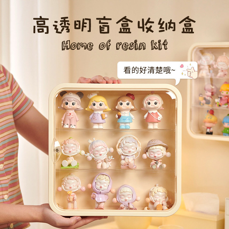 萌粒公仔防尘手办展示盒收纳盒