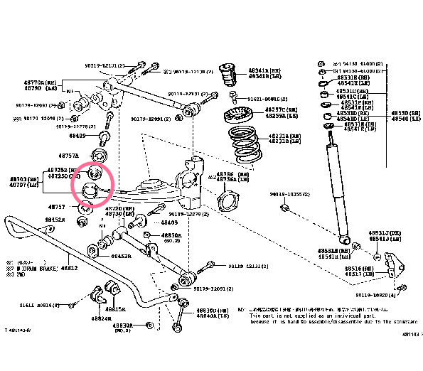 94-05年 RAV4 ACA21 20n SXA11/10 后托臂胶套 后下悬挂肢臂衬套