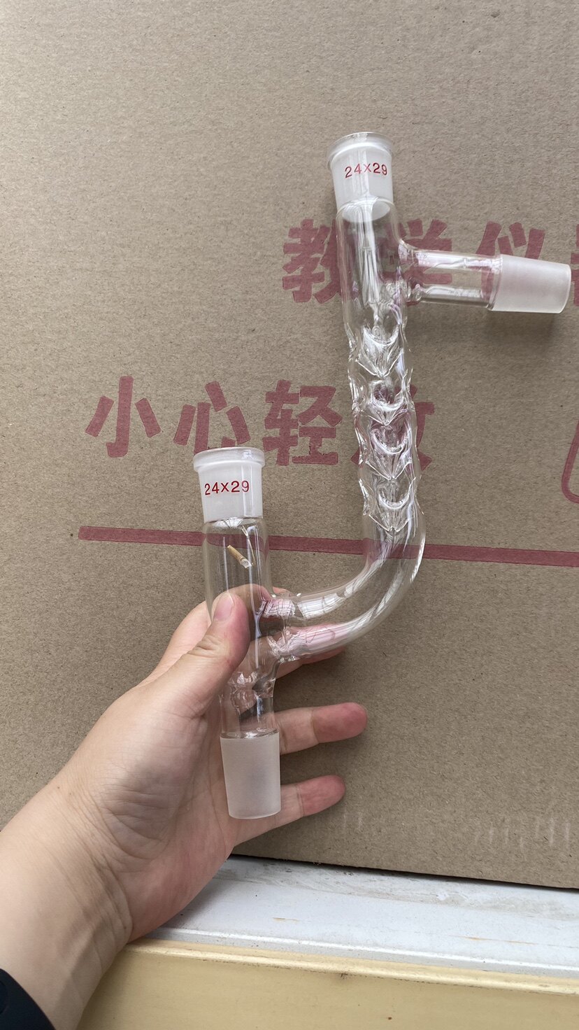 玻璃刺形分馏头垂刺分馏头24#29倒刺75度刺形克氏蒸馏头