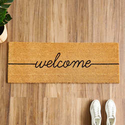 印度进口天然色标语椰棕地垫家用门口脚垫入户门垫长条除尘门垫