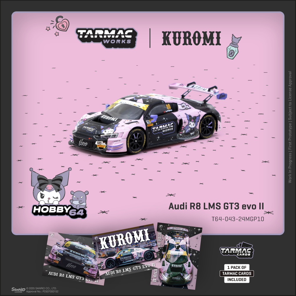 Tarmac Works 1:64 R8 LMS GT3 evo II Macau GT Cup合金静态模型