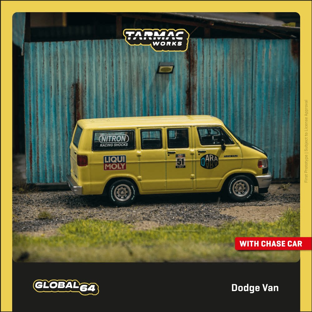 tarmac works 1:64 道奇面包dodge van yellow合金静态模型