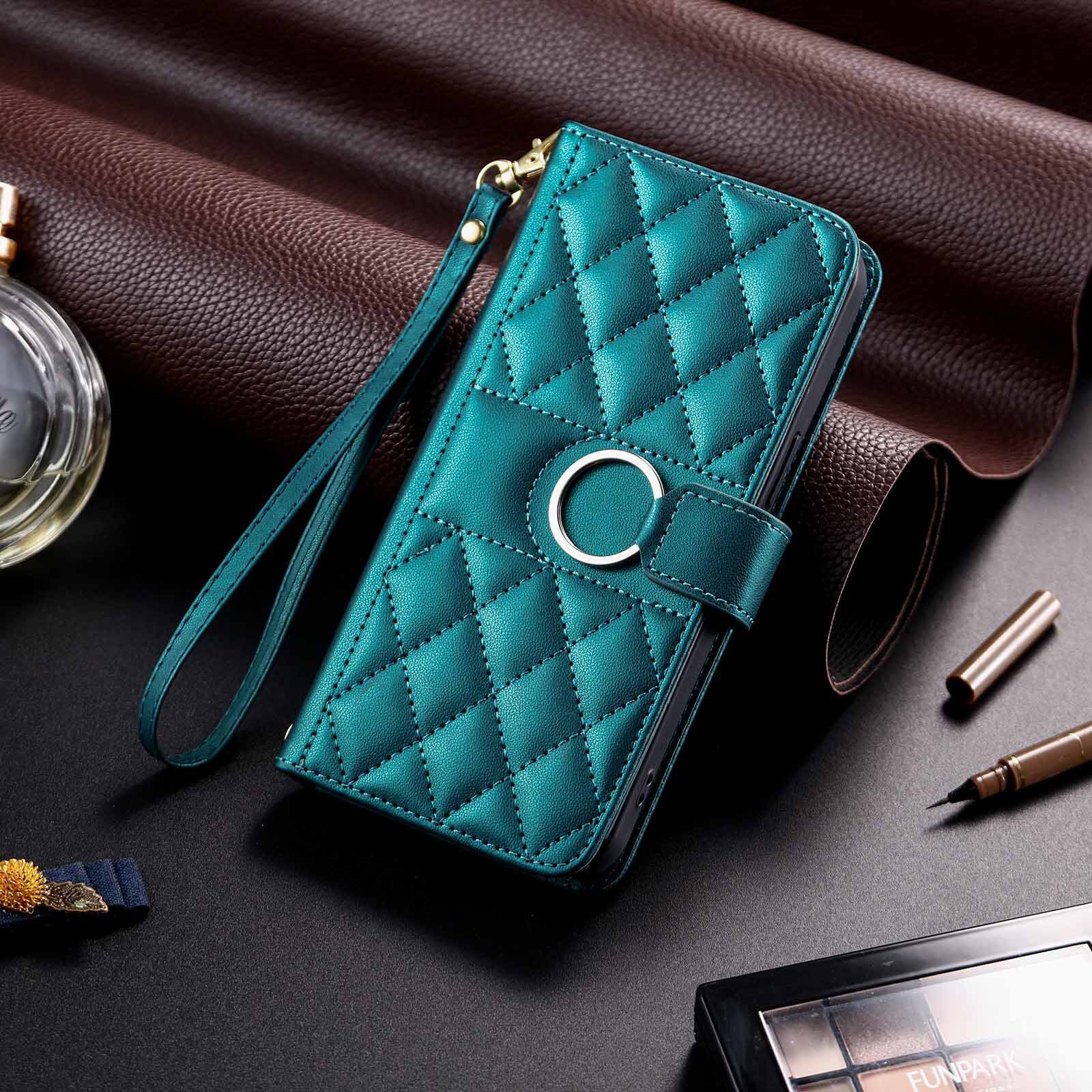 适用小米13T手机壳红米Note12Pro/11/10/9环扣小香风皮套K70E斜挎9C格纹poco M6/F6/X5保护套11A钱夹插卡皮壳