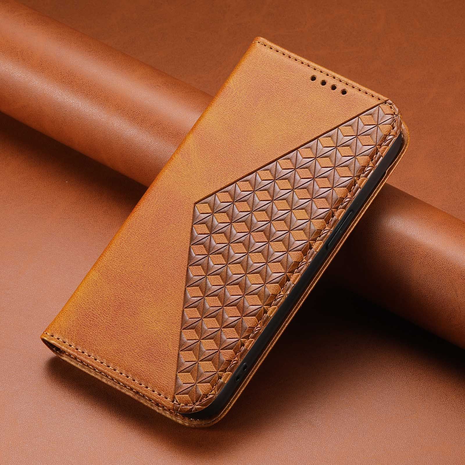 适用索尼Xperia1III/5IV/10V菱形格纹手机壳ACE3翻盖全包防摔壳谷歌9/7A小牛纹皮套Pixel 8Pro钱夹插卡保护套