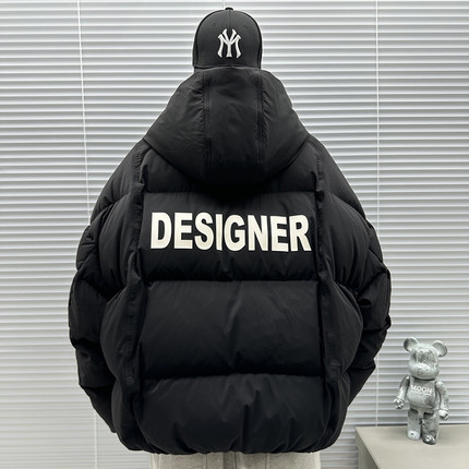 高级感羽绒服男士连帽2024新款冬季加厚韩版潮流宽松鸭绒短款外套