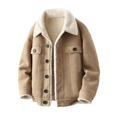 皮毛一体男士冬季大码加绒加厚