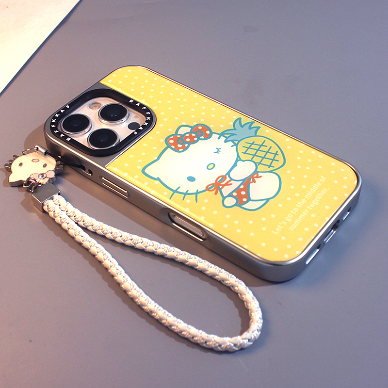 卡通波点菠萝kt适用于苹果手机壳