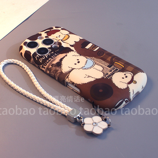 适用于苹果16手机壳iPhone15promax创意卡通16pro新款可爱14椭圆磨砂硅胶全包13女防摔15胶囊水贴保护套软壳