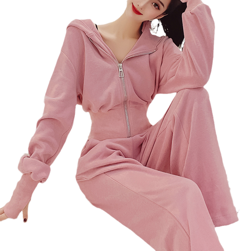 套装连帽薄款卫衣跑步服两件套女