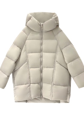 『娜娜粉丝专享』云朵泡芙中长款连帽【雾面云朵泡芙】鹅绒服M47#