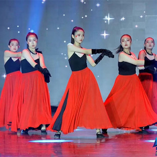 雪龙吟舞蹈服女童国潮古风芒种爵士服儿童古典武侠风走秀大摆裙