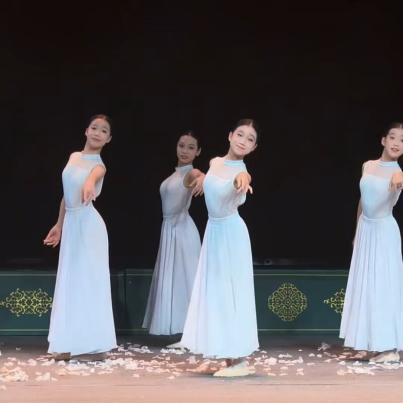 抖音同款/世界赠与我的/女童中儿童演出服