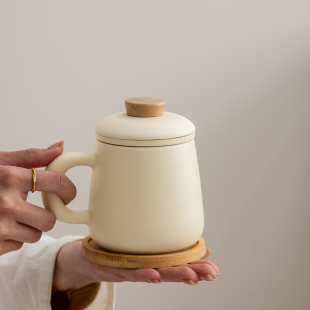 陶瓷泡茶杯茶水分离马克杯个人专用陶瓷水杯办公室高颜值伴手礼品