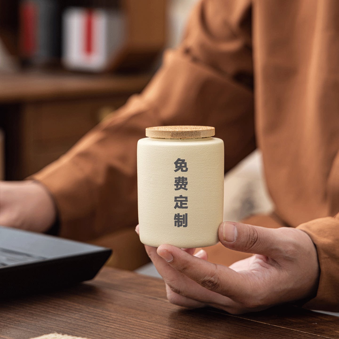 便携陶瓷精致小号茶叶罐密封罐迷你随身定制logo茶罐茶叶伴手礼盒图片