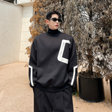 2026秋款设计师百搭黑白撞色拼皮拉链大口袋套头卫衣 W2256 P90,男装卫衣,电商C212,电商基地 2026秋款设计师百搭黑白撞色拼皮拉链大口袋套头卫衣 W2256 P90,男装卫衣,电商C212,电商基地