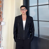 2026秋款设计师机能解构多口袋金属拉链西装领夹克外套Y085P125，男装夹克，电商C212