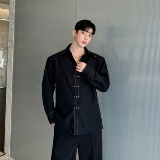 小众设计师金属柳丁绗线廓型衬衫外套2508P80，男装衬衫，电商C212