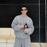 小众设计师韩系领口荷叶边慵懒休闲卫衣阔腿裤套装3541P220，男装卫衣，电商C212