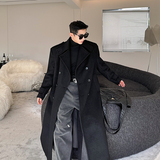 秋冬韩版设计师百搭重榜加厚双排扣气质羊毛呢大衣两色2421P265，男装毛呢大衣，电商C212