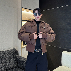 小众设计师机车短款可拆卸带帽羽绒服 3673 p230图片