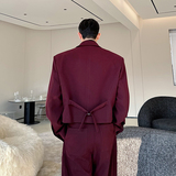 小众设计师韩版复古加厚短款休闲西装阔腿裤套装两色2525P265，商品下架区，电商C212