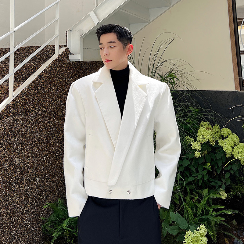 秋款韩版百搭个性设计师呢料短款西装领外套W2245P125,男装西服套装,电商C212