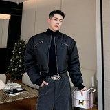 小众设计师机能加厚拉链工装抽绳短款棒球服棉衣外套2417P145，男装棉衣，电商C212