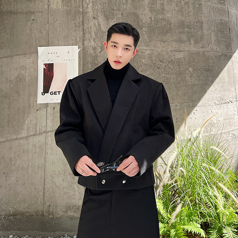秋款韩版百搭个性设计师呢料短款西装领外套W2245P125，男装西服套装，电商C212