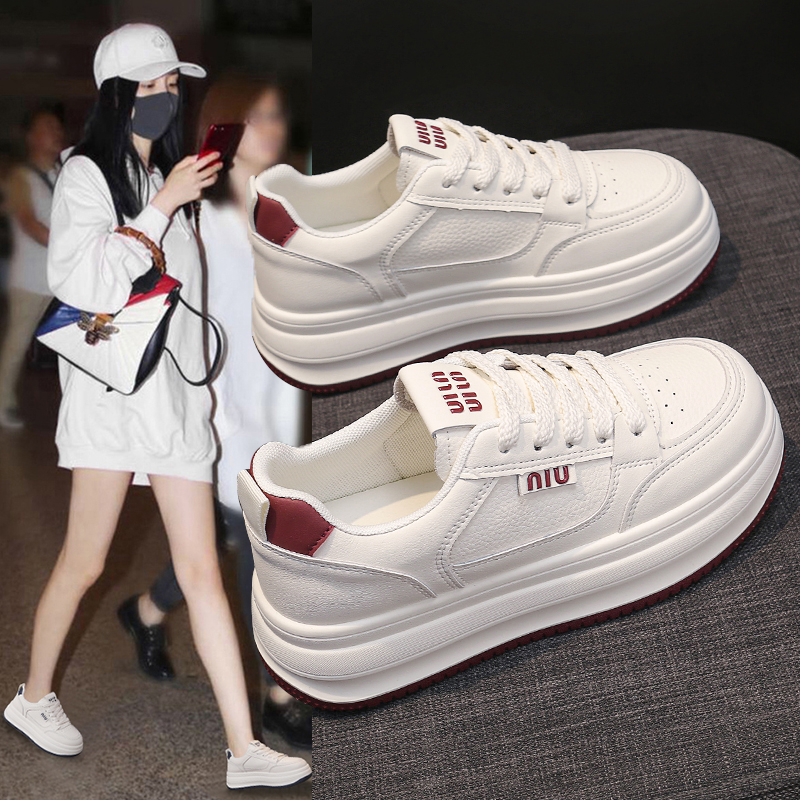 真皮小白鞋女2025秋冬新款爆款厚底透气休闲板鞋学生运动女鞋单鞋