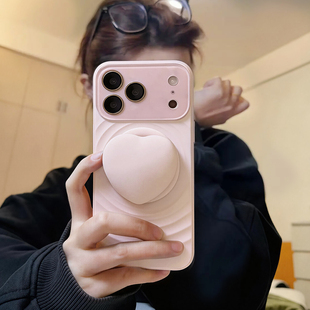 优思顿适用iphone17手机壳苹果17promax磁吸新款 15液态硅胶16promax大视窗波漾全包16粉色16pro简约防摔17pro